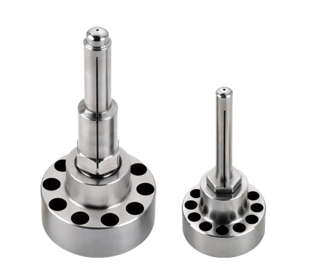 barrel end cap with extended nozzle tip
