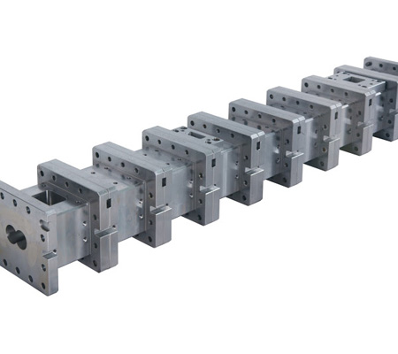 co-rotating twin screw extruder barrels